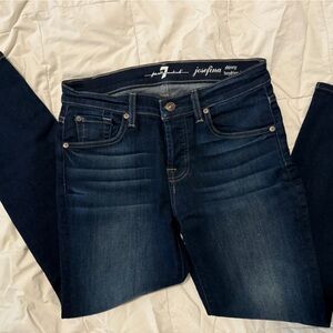 7 For All Mankind Blue Skinny Jeans